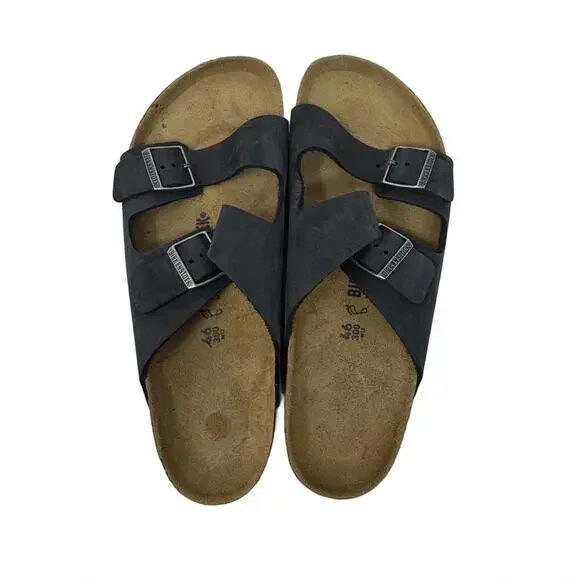 Birkenstock Mens Oiled Black Arizona Strap Sandals Sz 13 EU 46 New w/o Tags